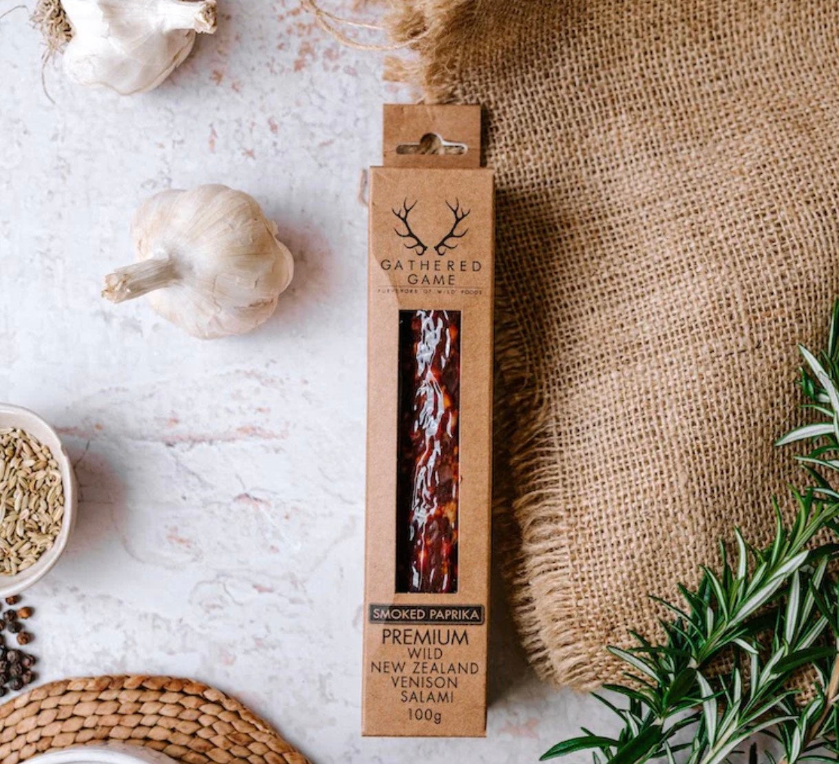 Gathered Game | Wild Venison Salami Long Box - Bespoke Gift Boxes